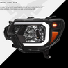 ARMORDILLO® LMP Series 2012-2015 Toyota Tacoma Halogen Projector Headlights w/ LumenX Light Bar -Black Housing