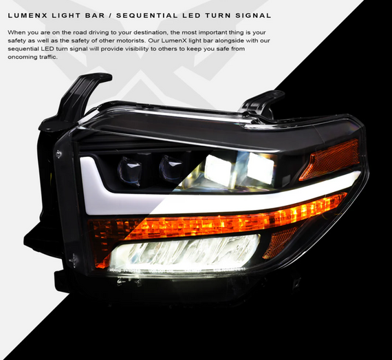 ARMORDILLO® QUAD-PRO Series 2014-2019 Toyota Tundra LED Projector Headlights - Black Housing