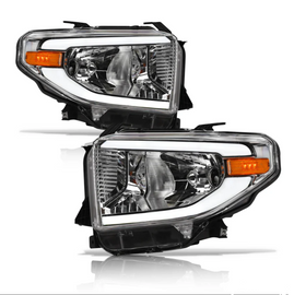 ARMORDILLO® LM Series 2014-2021 Toyota Tundra Headlights (Crystal Headlights w/ LumenX Light Bar) -Chrome Housing