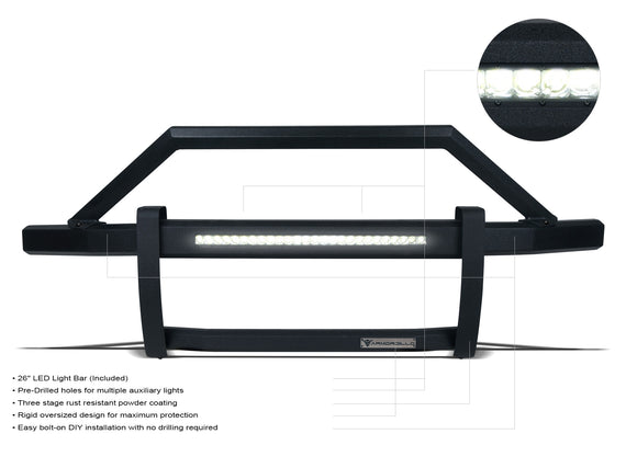 ARMORDILLO® ARX Series 2009-2018 Dodge RAM 1500 Pre-Runner Grille Guard w/ LED Light Bar