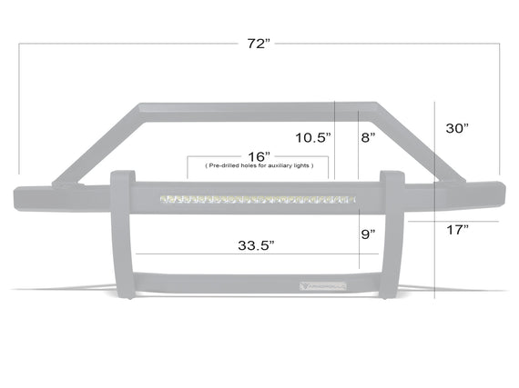 ARMORDILLO® ARX Series 2009-2018 Dodge RAM 1500 Pre-Runner Grille Guard w/ LED Light Bar
