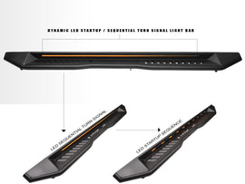 Offroad Nerf Bars For Trucks & SUV. Heavy Duty Side Steps FX Running Board with LED lights made by Armordillo