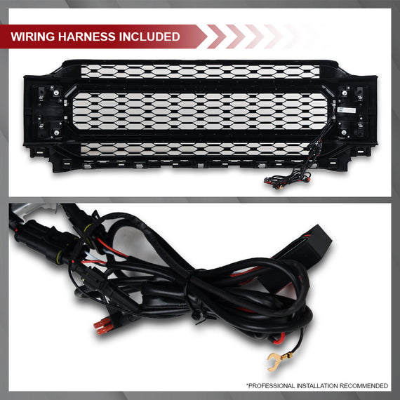 ARMORDILLO® 2021-2024 Ford F-150 LED Mesh Grille -Gloss Black