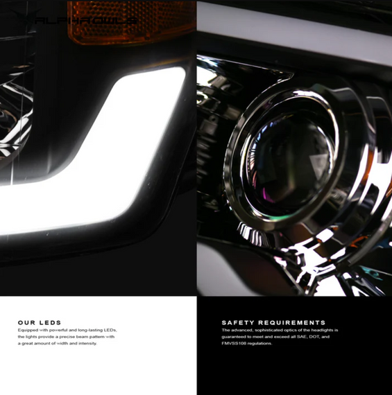 ARMORDILLO® LMX Series 2002-2005 Dodge RAM 1500 LED Projector Headlights w/ LumenX Light Bar -Black Housing
