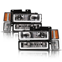 Chevrolet Truck Square LEd Headlight Chrome Housing LM Series Led Headlight assembly for Chevy by Armrodillo