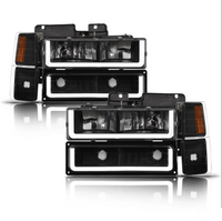 Chevrolet SUV Square LEd Headlight Black Housing LM Series Led Headlight assembly for Chevy by Armrodillo