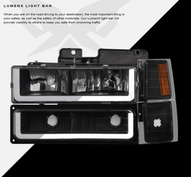 Chevrolet SUV Square LEd Headlight Black LM Series Led Headlight assembly for Chevy by Armrodillo
