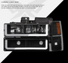 ARMORDILLO® LM Series 1992-1994 Chevrolet Blazer Headlights (Crystal Headlights w/ LumenX Light Bar) -Black Housing