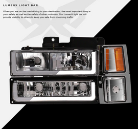 Chevrolet Truck Square LEd Headlight Chrome LM Series Led Headlight assembly for Chevy by Armrodillo