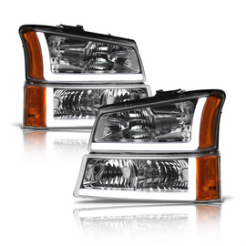 Chevrolet Truck Square LEd Headlight Chrome Housing LM Series Led Headlight assembly for Chevy by Armrodillo