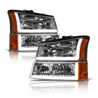 ARMORDILLO® LM Series 2003-2006 Chevrolet Silverado 2500 3500 Headlights (Crystal Headlights w/ LumenX Light Bar) -Chrome Housing
