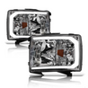 ARMORDILLO® LM Series 2008-2014 Chevrolet Silverado 2500 3500 Headlights (Crystal Headlights w/ LumenX Light Bar) -Chrome Housing