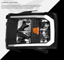 Chevy Truck LEd Headlight Black Housing LM Series Led Headlight assembly for Chevrolet by Armrodillo