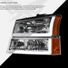 ARMORDILLO® LM Series 2003-2006 Chevrolet Silverado 2500 3500 Headlights (Crystal Headlights w/ LumenX Light Bar) -Chrome Housing