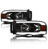 ARMORDILLO® LM Series 2002-2005 Dodge RAM 1500 Headlights (Crystal Headlights w/ LumenX Light Bar) -Black Housing