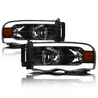 ARMORDILLO® LM Series 2002-2005 Dodge RAM 1500 Headlights (Crystal Headlights w/ LumenX Light Bar) -Black Housing