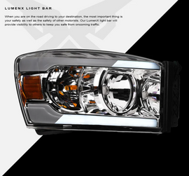 Dodge RAM Truck LEd Headlight Chrome Housing LM Series Led Headlight assembly for Dodge RAM Truck by Armrodillo
