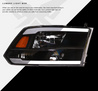 ARMORDILLO® LM Series 2018-2022 Dodge RAM 1500 CLASSIC Headlights (Crystal Headlights w/ LumenX Light Bar) -Black Housing