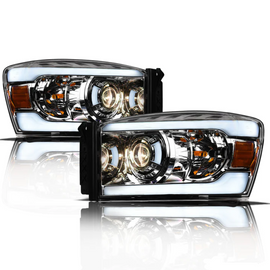 Dodge RAM LED Headlight Chrome LMP Series Led Headlight assembly for RAM Truck by Armrodillo