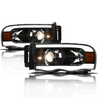 ARMORDILLO® LMP Series 2003-2005 Dodge RAM 2500 3500 Halogen Projector Headlights w/ LumenX Light Bar -Black Housing