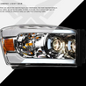ARMORDILLO® LMP Series 2006-2008 Dodge RAM 1500 Halogen Projector Headlights w/ LumenX Light Bar -Chrome Housing