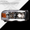 ARMORDILLO® LMP Series 2002-2005 Dodge RAM 1500 Halogen Projector Headlights w/ LumenX Light Bar -Chrome Housing