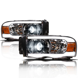 Dodge RAM LED Headlight Chrome LMX Series Led Headlight assembly for RAM Truck by Armrodillo