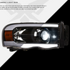 ARMORDILLO® LMX Series 2002-2005 Dodge RAM 1500 LED Projector Headlights w/ LumenX Light Bar -Black Housing
