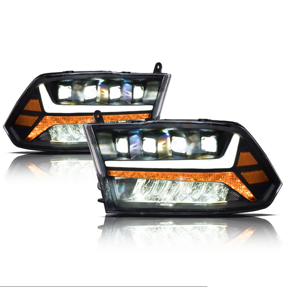 ARMORDILLO® QUAD-PRO Series 2010-2018 Dodge RAM 2500 3500 LED Projector Headlights -Black Housing