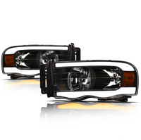 Dodge RAM LEd Headlight Black Housing SQ Series Led Headlight assembly for RAM by Armrodillo