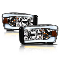 Dodge RAM LEd Chrome Housing Headlight SQ Series Led Headlight assembly for GMC by Armrodillo