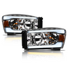 ARMORDILLO® SQ Series 2006-2008 Dodge RAM 1500 Headlights (Crystal Headlights w/ Sequential Signal/LumenX Light Bar) -Chrome Housing
