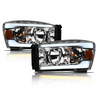 ARMORDILLO® SQ Series 2006-2008 Dodge RAM 1500 Headlights (Crystal Headlights w/ Sequential Signal/LumenX Light Bar) -Chrome Housing