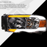 ARMORDILLO® SQ Series 2002-2005 Dodge RAM 1500 Headlights (Crystal Headlights w/ Sequential Signal/LumenX Light Bar) -Chrome Housing