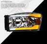 ARMORDILLO® SQ Series 2006-2008 Dodge RAM 1500 Headlights (Crystal Headlights w/ Sequential Signal/LumenX Light Bar) -Chrome Housing