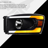 ARMORDILLO® SQ Series 2006-2008 Dodge RAM 1500 Headlights (Crystal Headlights w/ Sequential Signal/LumenX Light Bar) -Black Housing