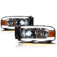 RAM Truck LEd Headlight Chrome Housing SQX Series Led Headlight assembly for RAM Truck by Armrodillo