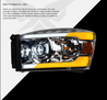 ARMORDILLO® SQX Series 2006-2008 Dodge RAM 1500 LED Projector Headlights (LED Projector w/ Sequential Signal/LumenX Light Bar) -Chrome Housing