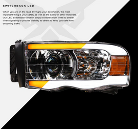 RAM Truck LEd Headlight Chrome SQX Series Led Headlight assembly for RAM Truck by Armrodillo