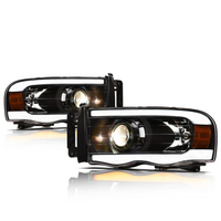 Dodge RAM LED Headlight Square Black SQP Series Led Headlight assembly for RAM Truck by Armrodillo