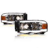 ARMORDILLO® SQP Series 2003-2005 Dodge RAM 2500 3500 Projector Headlights (Halogen Projector w/ Sequential Signal/LumenX Light Bar) -Chrome Housing
