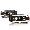 ARMORDILLO® SQP Series 2006-2009 Dodge RAM 2500 3500 Projector Headlights (Halogen Projector w/ Sequential Signal/LumenX Light Bar) -Black Housing
