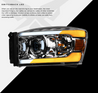 ARMORDILLO® SQP Series 2006-2009 Dodge RAM 2500 3500 Projector Headlights (Halogen Projector w/ Sequential Signal/LumenX Light Bar) -Chrome Housing