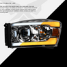 ARMORDILLO® SQP Series 2006-2009 Dodge RAM 2500 3500 Projector Headlights (Halogen Projector w/ Sequential Signal/LumenX Light Bar) -Chrome Housing