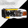 ARMORDILLO® SQP Series 2003-2005 Dodge RAM 2500 3500 Projector Headlights (Halogen Projector w/ Sequential Signal/LumenX Light Bar) -Chrome Housing
