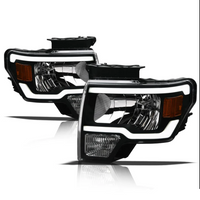 ARMORDILLO® LM Series 2009-2014 Ford F-150 Headlights (Crystal Headlights w/ LumenX Light Bar) -Black Housing