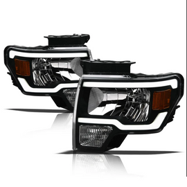 ARMORDILLO® LM Series 2009-2014 Ford F-150 Headlights (Crystal Headlights w/ LumenX Light Bar) -Black Housing