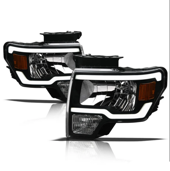 ARMORDILLO® LM Series 2009-2014 Ford F-150 Headlights (Crystal Headlights w/ LumenX Light Bar) -Black Housing