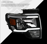 ARMORDILLO® LM Series 2009-2014 Ford F-150 Headlights (Crystal Headlights w/ LumenX Light Bar) -Black Housing