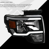 ARMORDILLO® LM Series 2009-2014 Ford F-150 Headlights (Crystal Headlights w/ LumenX Light Bar) -Black Housing